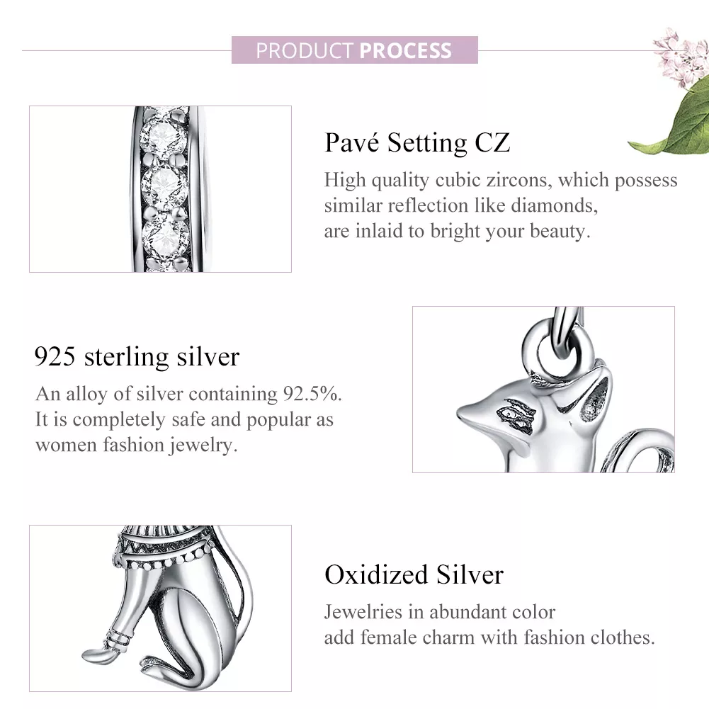 Charm Pendente Gato egípcio estilo Pandora - SCC1505