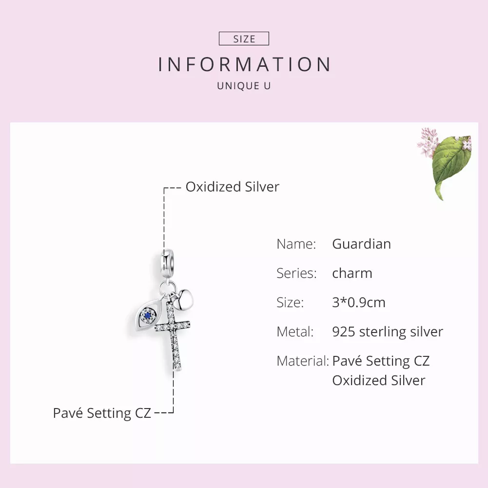 Charm Pendente Guardião estilo Pandora - SCC1327