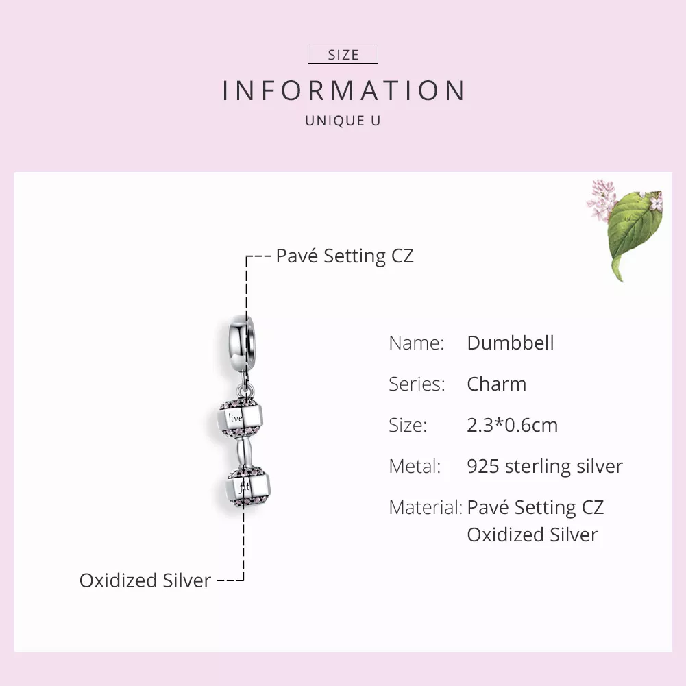 Charm Pendente Haltere estilo Pandora - SCC1340