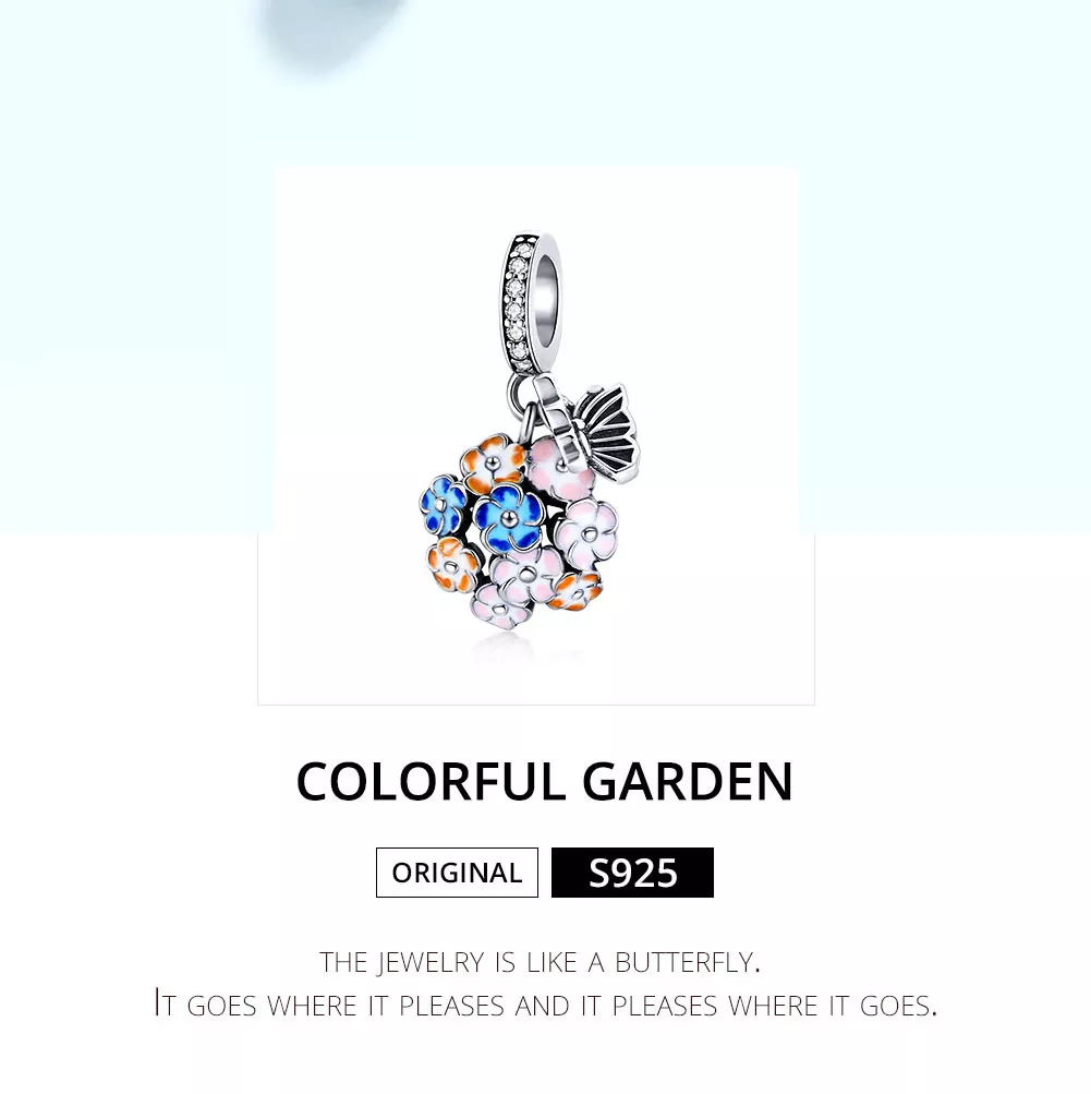 Charm Pendente Jardim colorido estilo Pandora - SCC1702