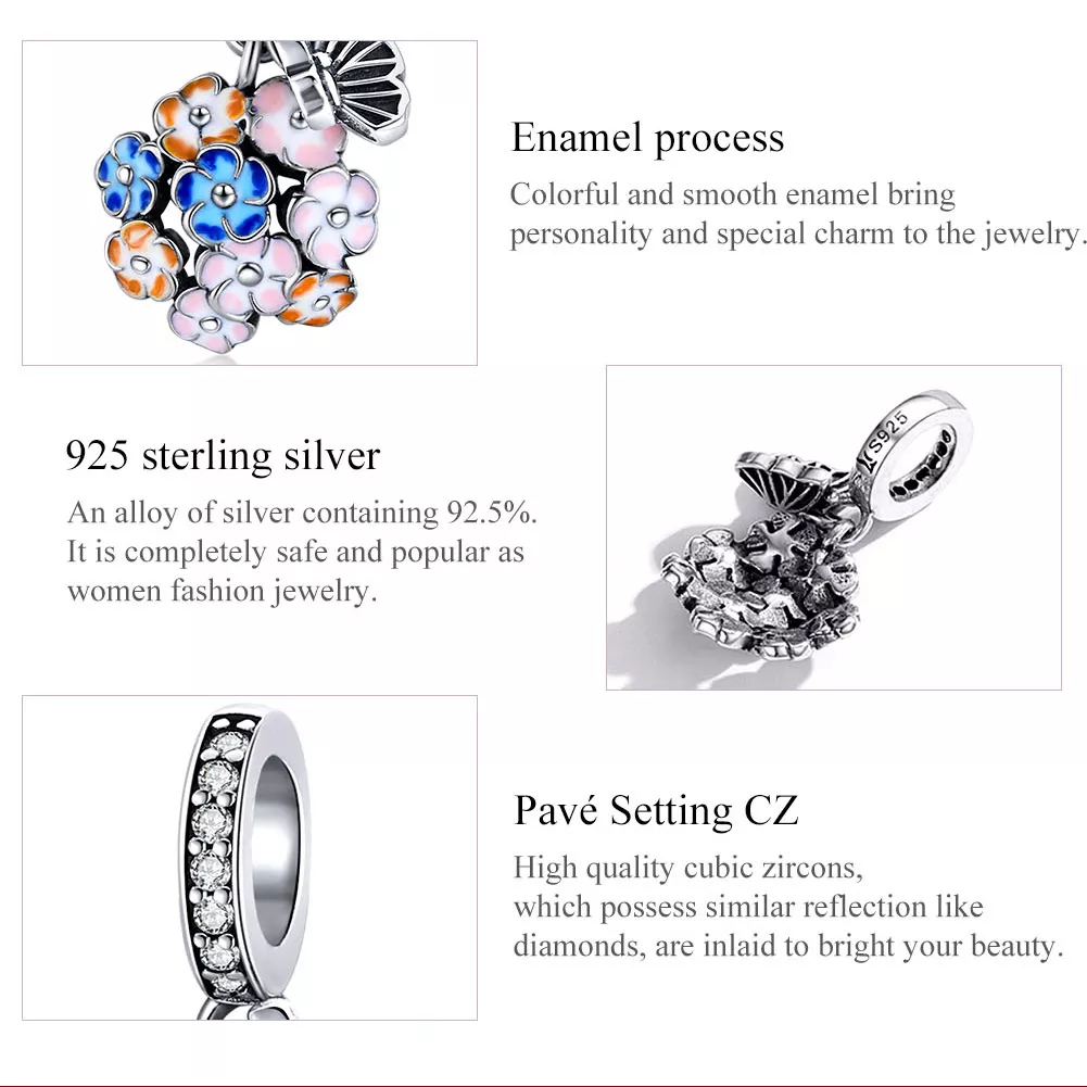 Charm Pendente Jardim colorido estilo Pandora - SCC1702