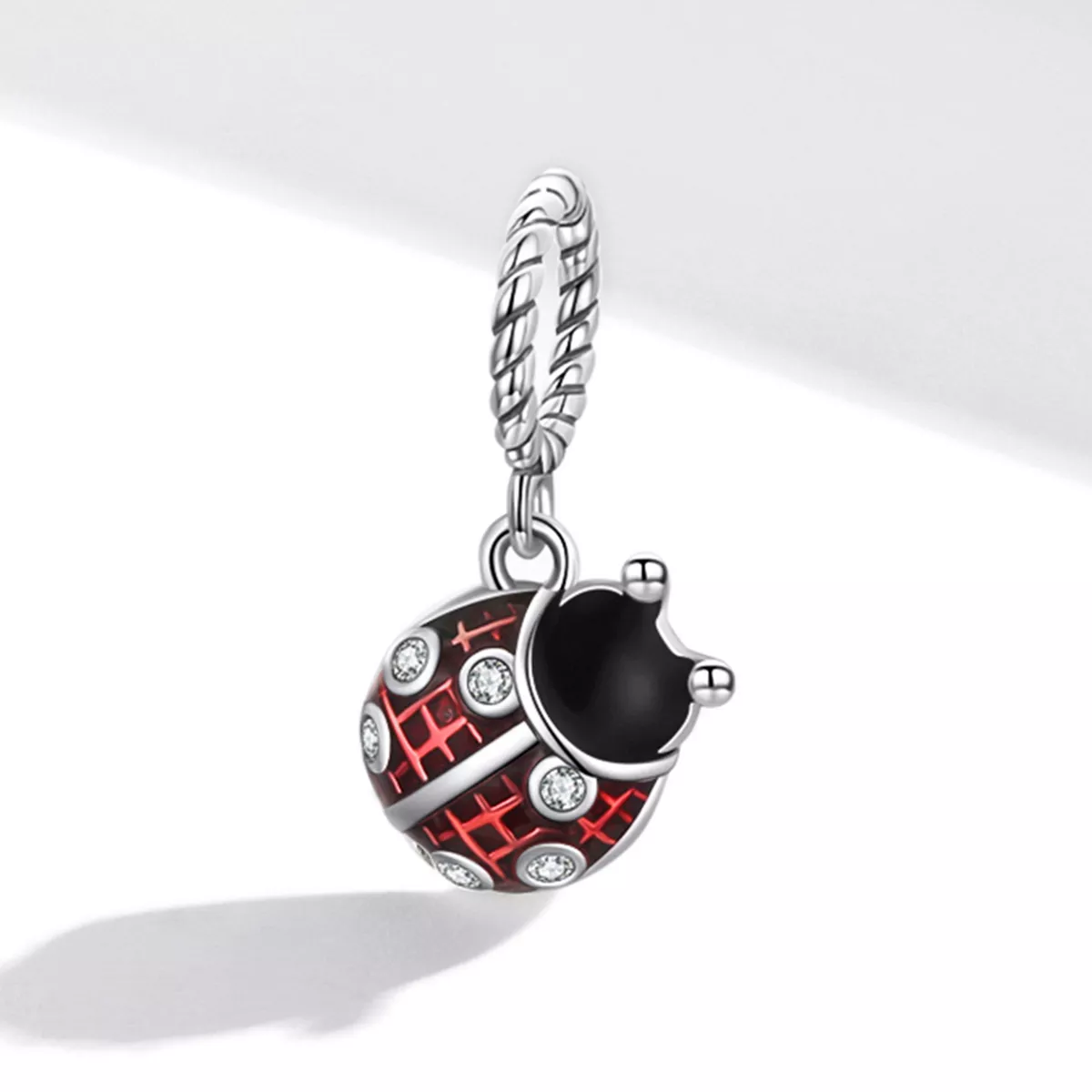 Charm Pendente Joaninha seis estrelas estilo Pandora - SCC1874