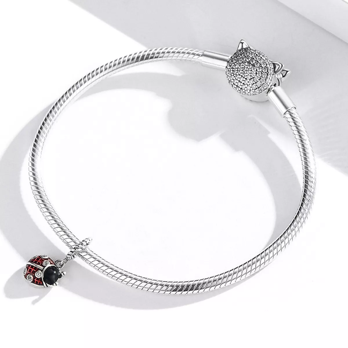 Charm Pendente Joaninha seis estrelas estilo Pandora - SCC1874
