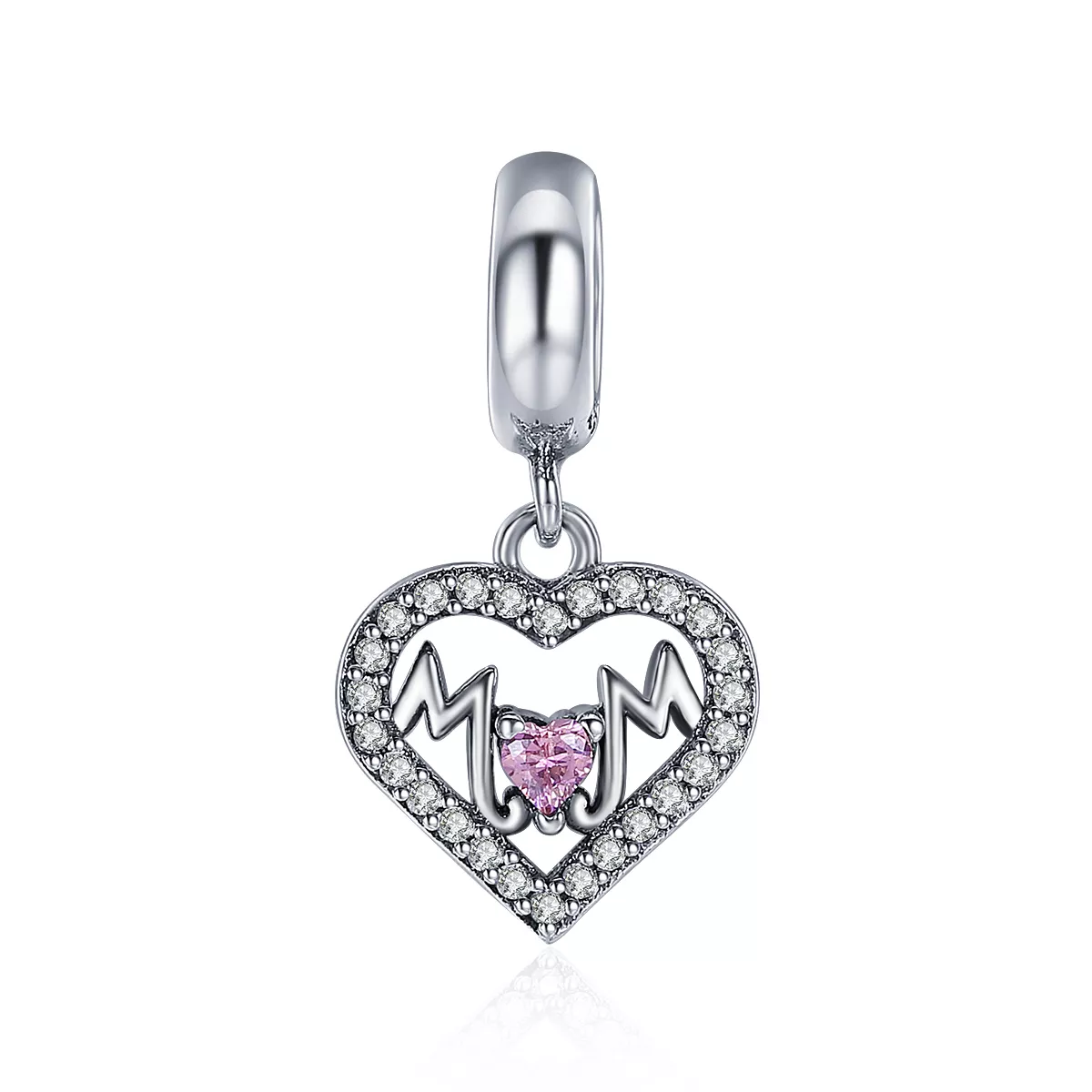 Charm Pendente Mamãe coração estilo Pandora - SCC392