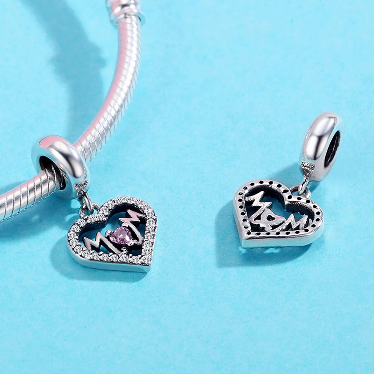Charm Pendente Mamãe coração estilo Pandora - SCC392