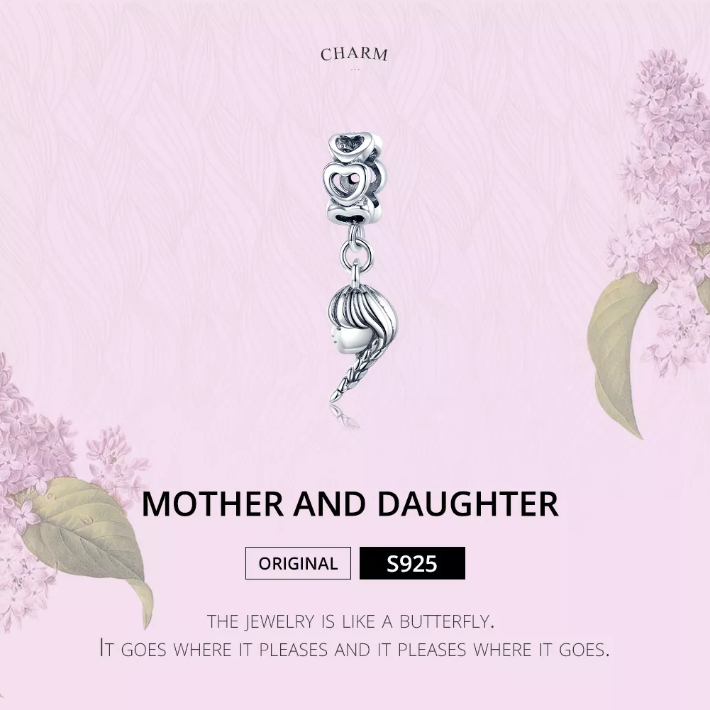 Charm Pendente Mãe e filha estilo Pandora - BSC276