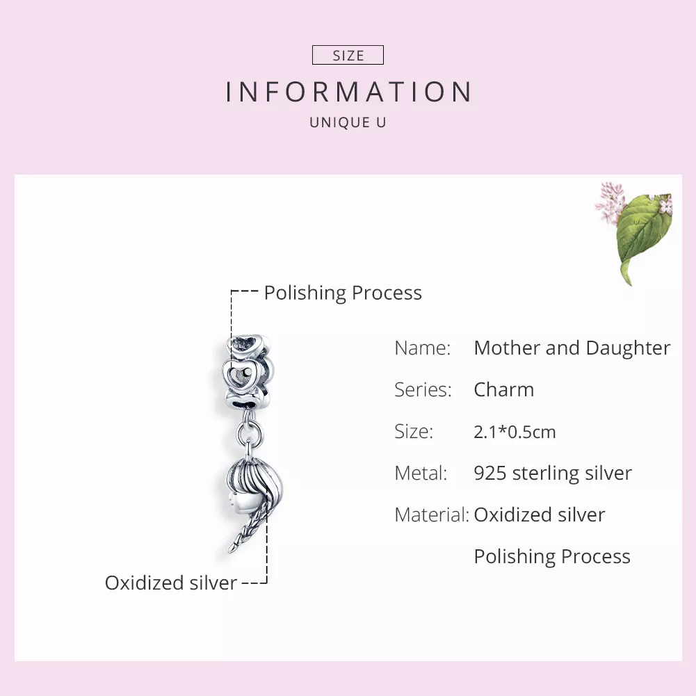 Charm Pendente Mãe e filha estilo Pandora - BSC276