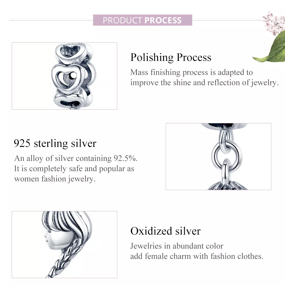 Charm Pendente Mãe e filha estilo Pandora - BSC276