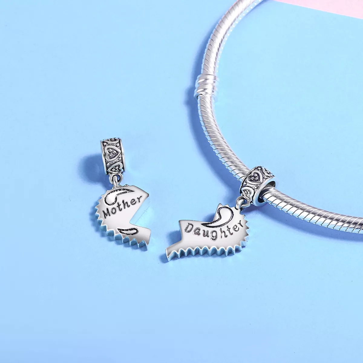 Charm Pendente Mãe e filha estilo Pandora - SCC427