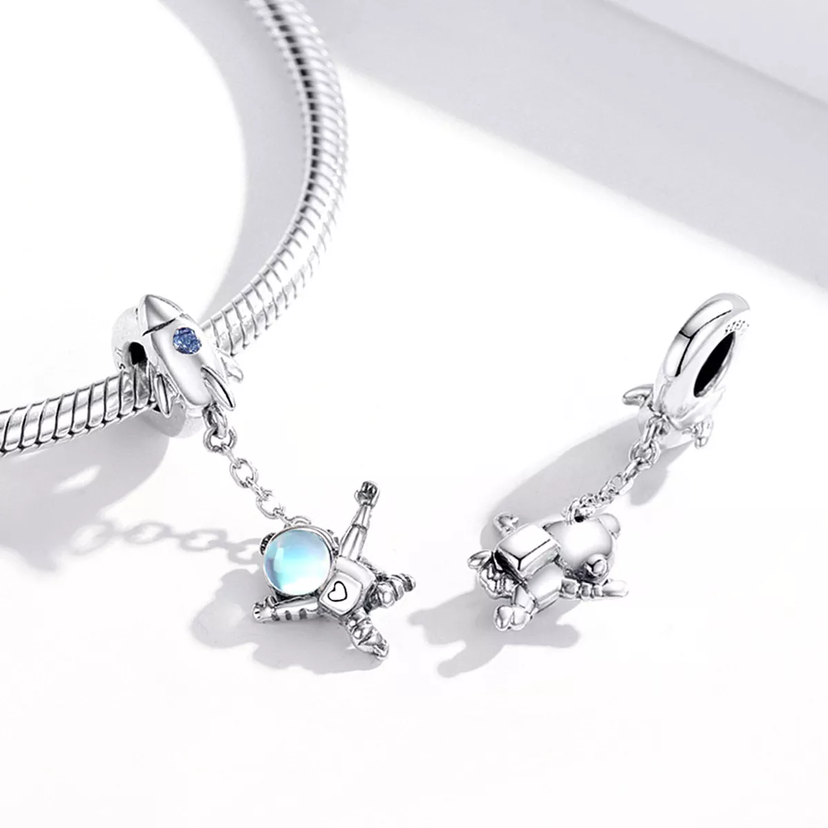 Charm Pendente Nave espacial e astronauta estilo Pandora - SCC1695