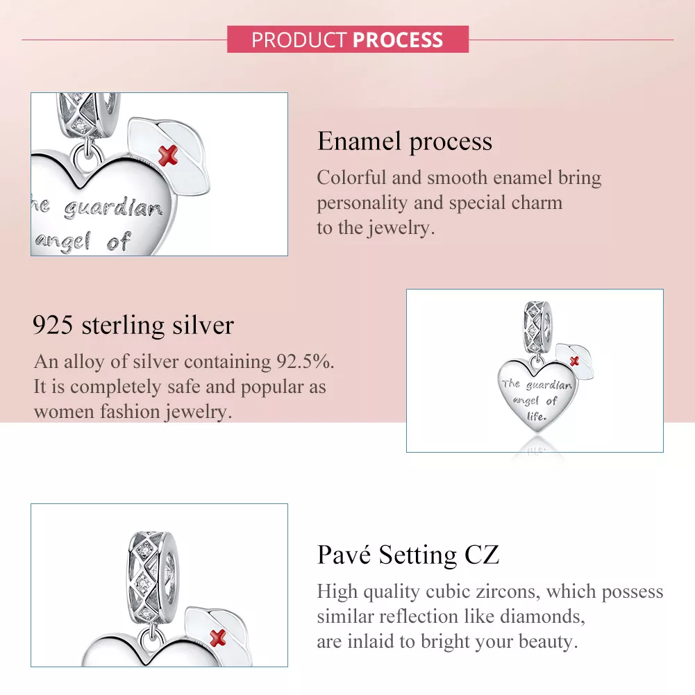 Charm Pendente O anjo da guarda da vida estilo Pandora - BSC307