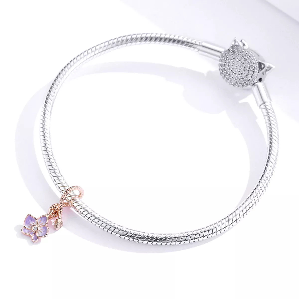 Charm Pendente Orquídea estilo Pandora Rose - BSC287