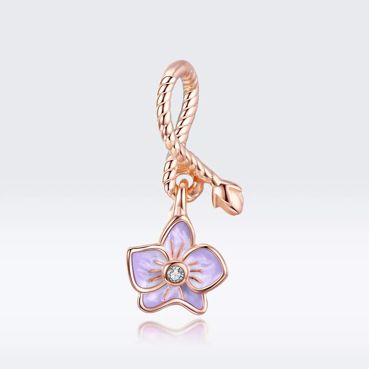 Charm Pendente Orquídea estilo Pandora Rose - BSC287
