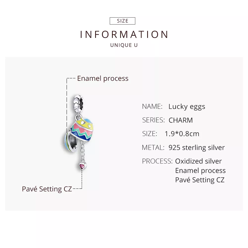 Charm Pendente Ovos da Sorte estilo Pandora - SCC1753