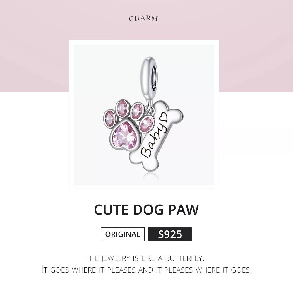 Charm Pendente Pata De Cachorro Fofinho estilo Pandora - SCC1680