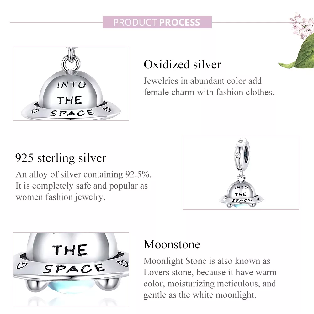 Charm Pendente Pequena Nave Espacial estilo Pandora - SCC1696