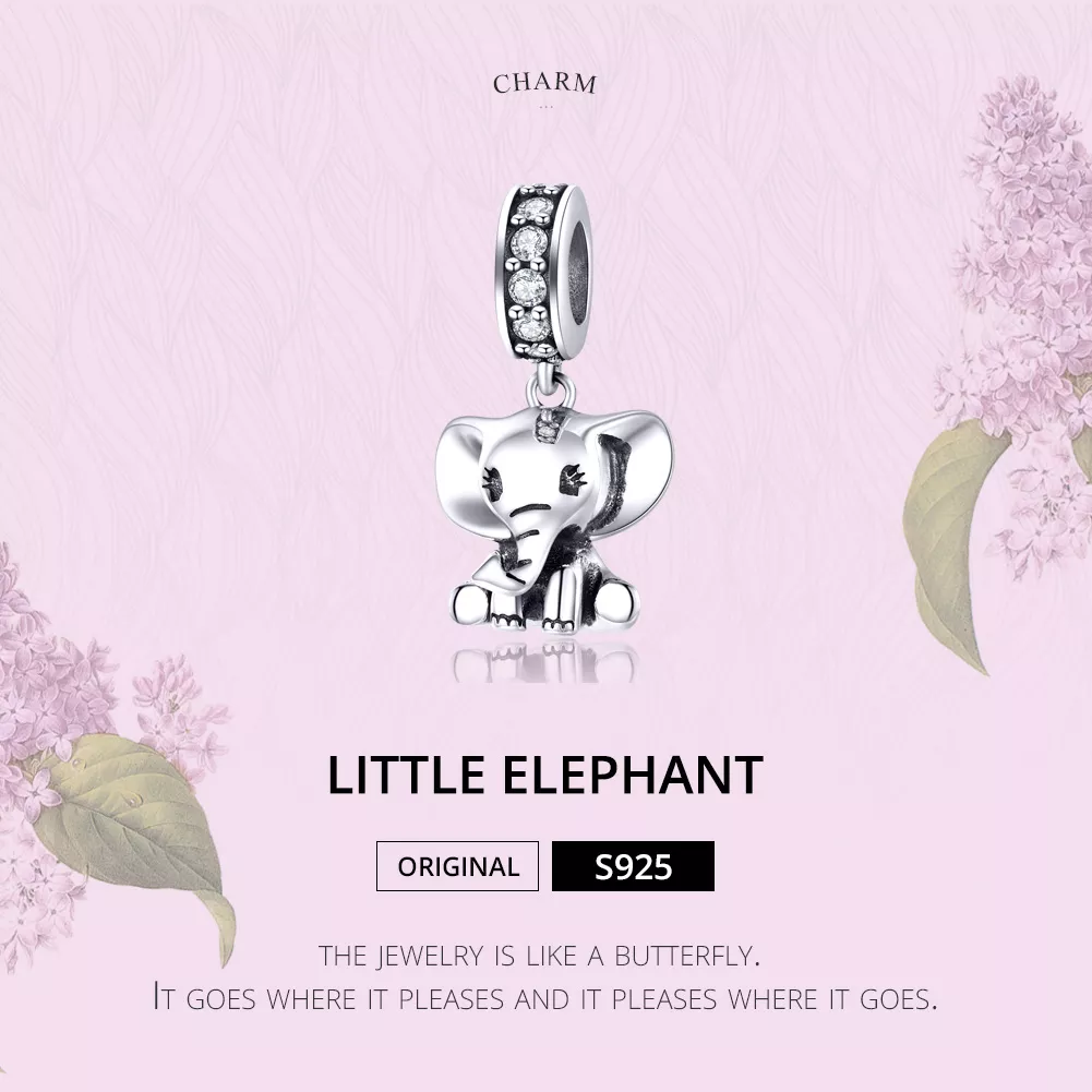 Charm Pendente Pequeno elefante estilo Pandora - SCC1338