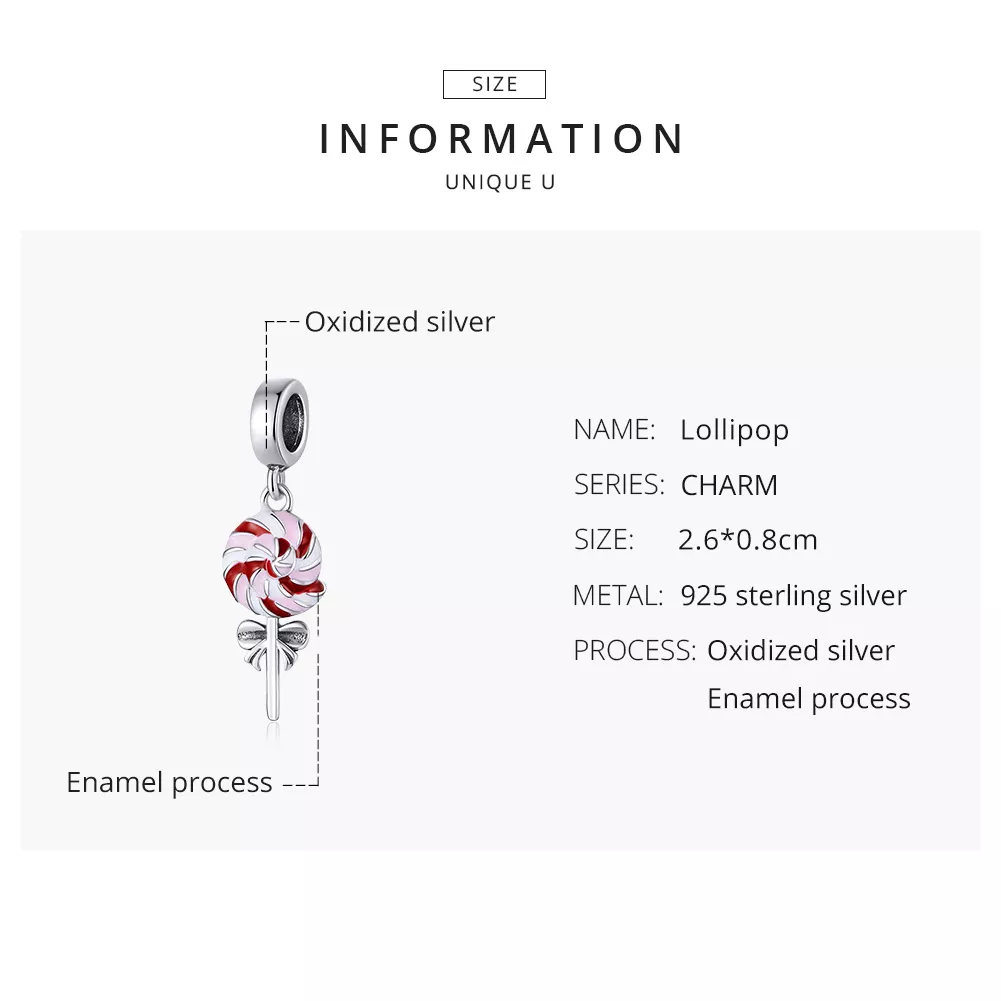 Charm Pendente Pirulito estilo Pandora - SCC1491