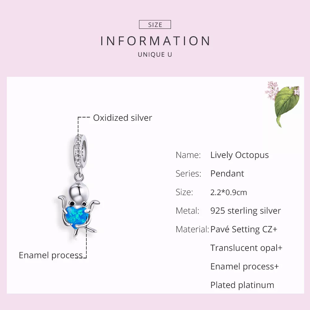 Charm Pendente Polvo adorável estilo Pandora - SCC1831