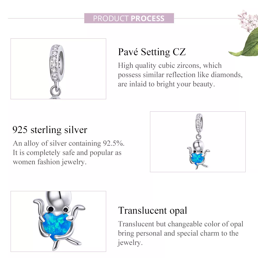 Charm Pendente Polvo adorável estilo Pandora - SCC1831