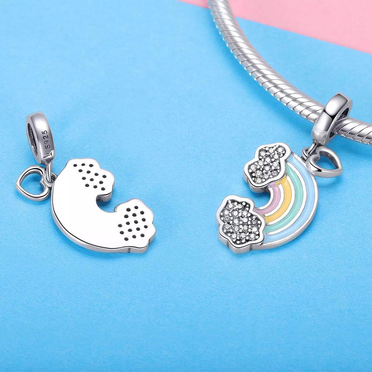 Charm Pendente Rainbow After Rain estilo Pandora - SCC905