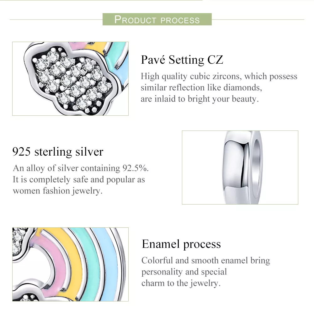 Charm Pendente Rainbow After Rain estilo Pandora - SCC905