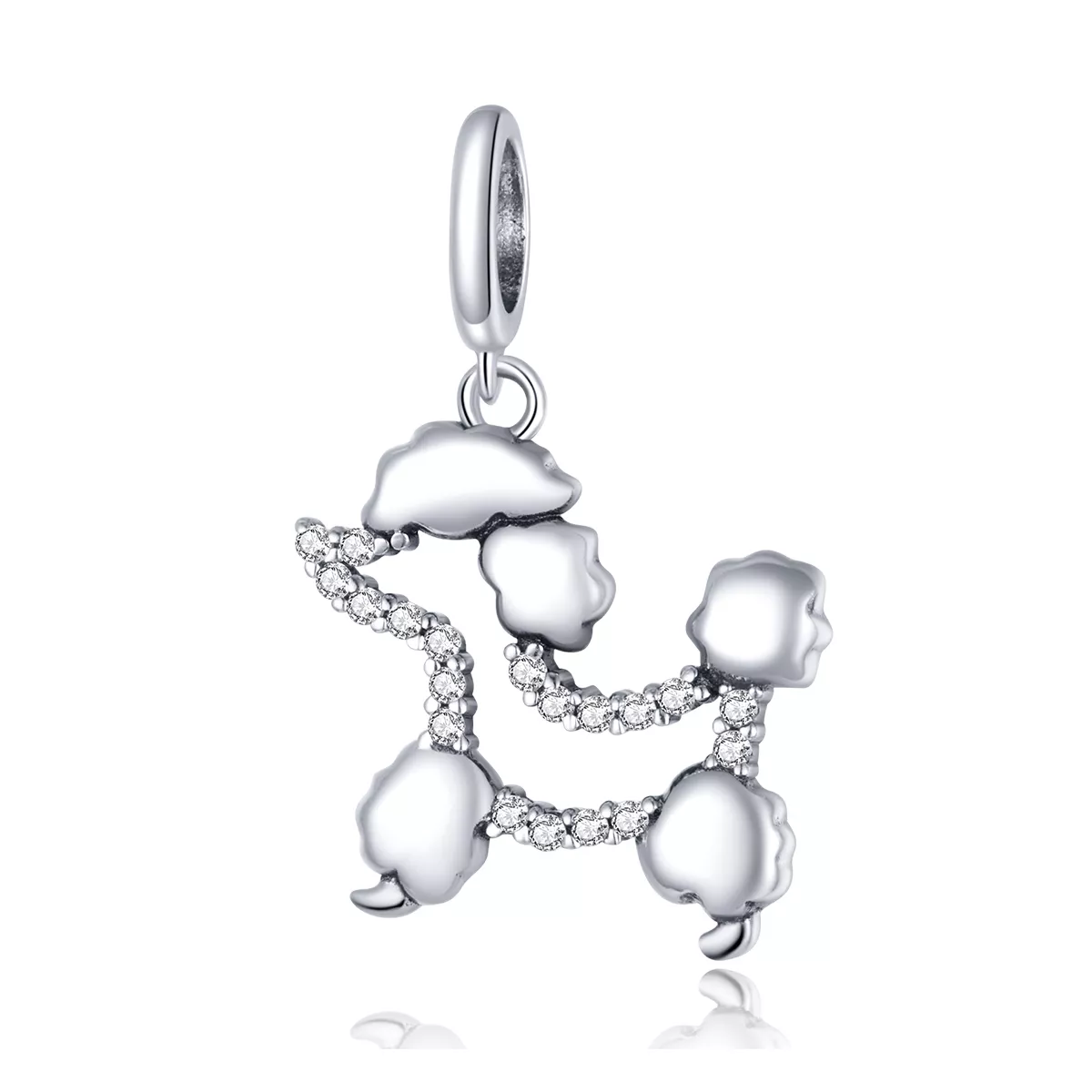 Charm Pendente Silhueta poodle estilo Pandora - SCC1681