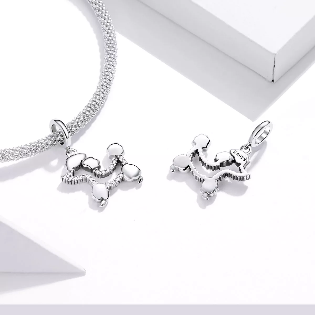 Charm Pendente Silhueta poodle estilo Pandora - SCC1681
