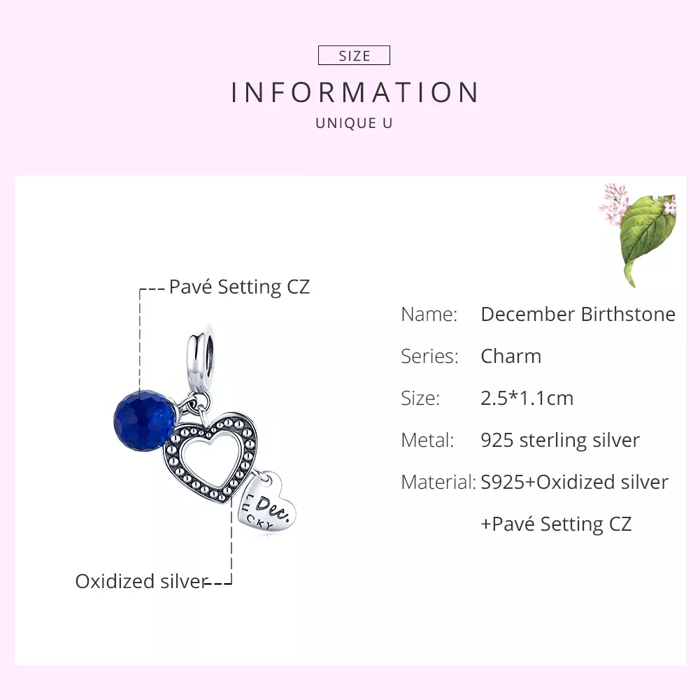 Charm Pendente Sorte de dezembro estilo Pandora - SCC1721