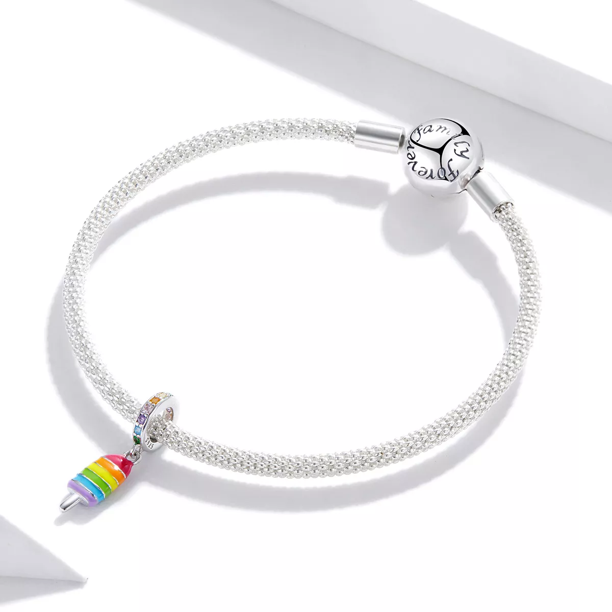 Charm Pendente Sorvete arco-íris estilo Pandora - BSC351