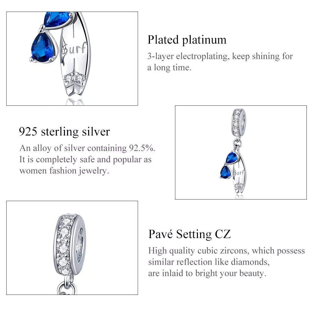 Charm Pendente Surf feliz estilo Pandora - BSC263