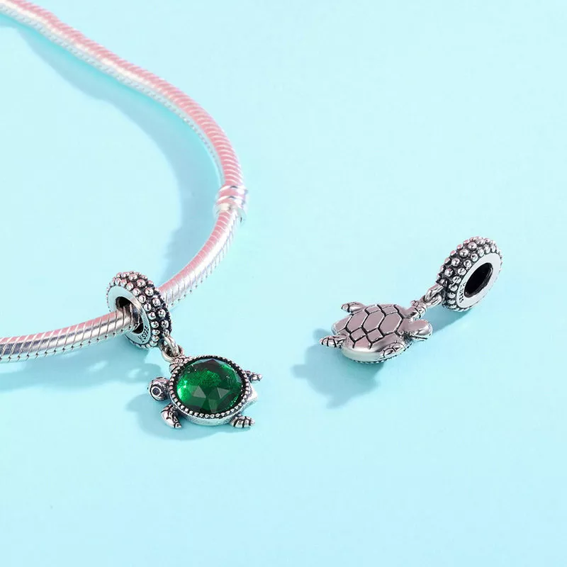 Charm Pendente tartaruga verde estilo Pandora - SCC281