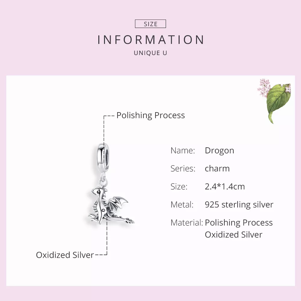 Charm Pendente Você é o Dragão Mágico estilo Pandora - SCC1322