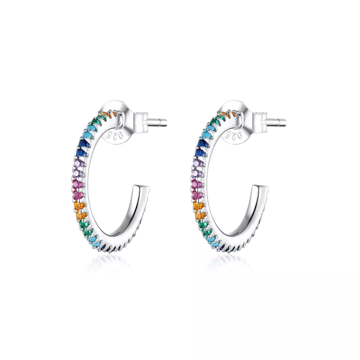 Brinco Argolas arco-íris estilo Pandora - SCE837