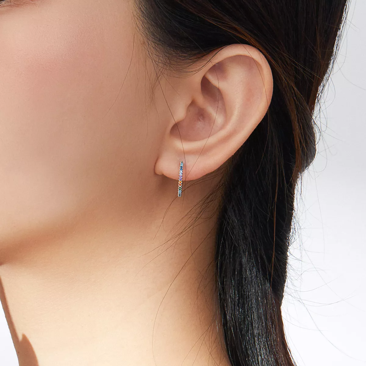 Brinco Argolas arco-íris estilo Pandora - SCE837