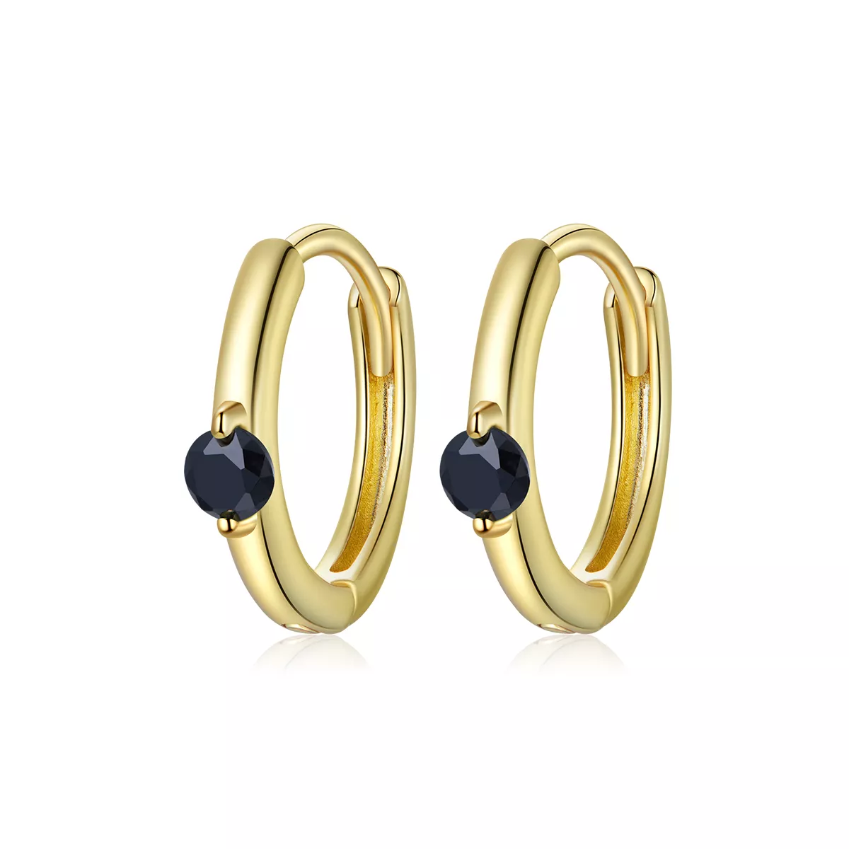 Brinco Argolas Bola estilo Pandora - SCE1050-BK