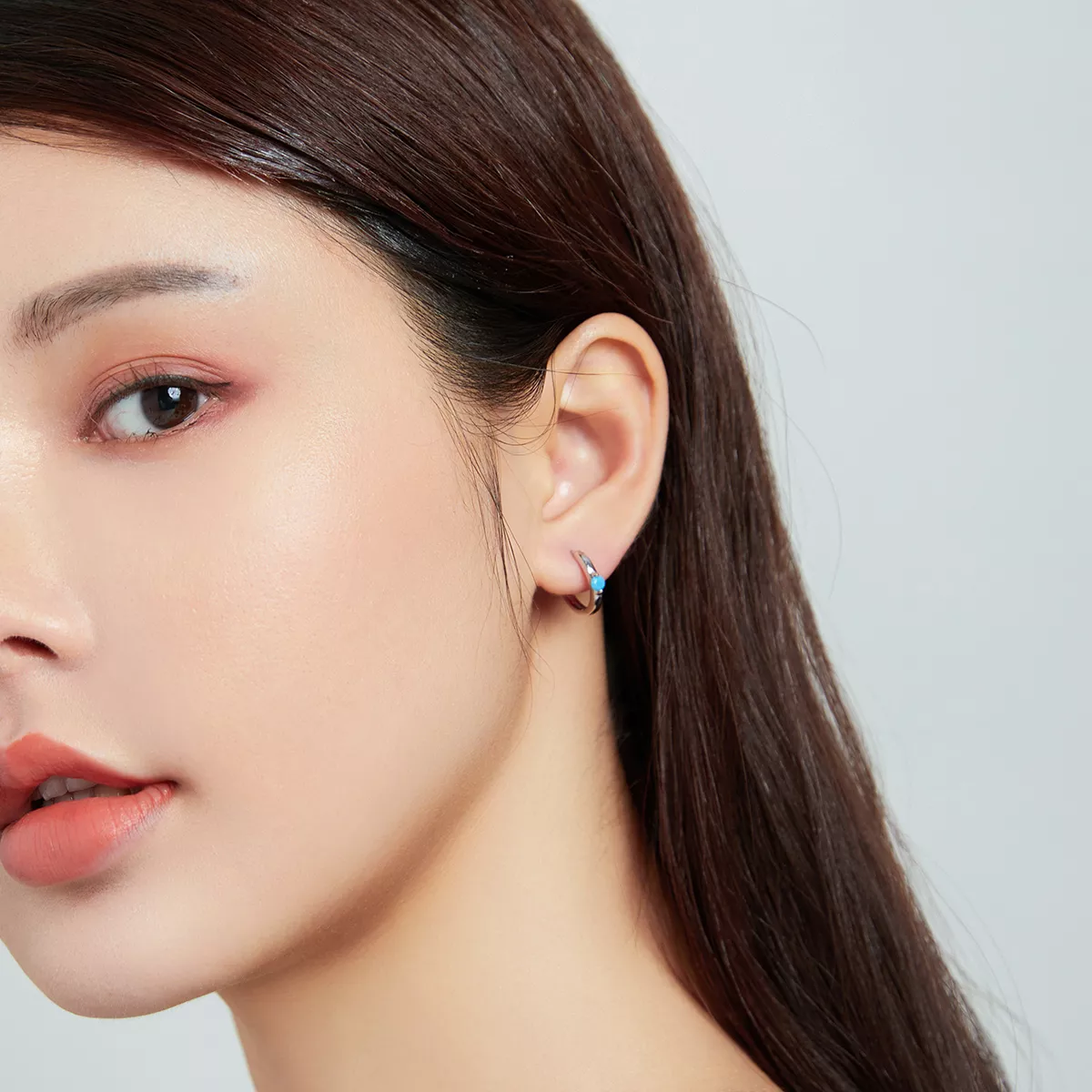 Brinco Argolas Bola estilo Pandora - SCE1050-BU