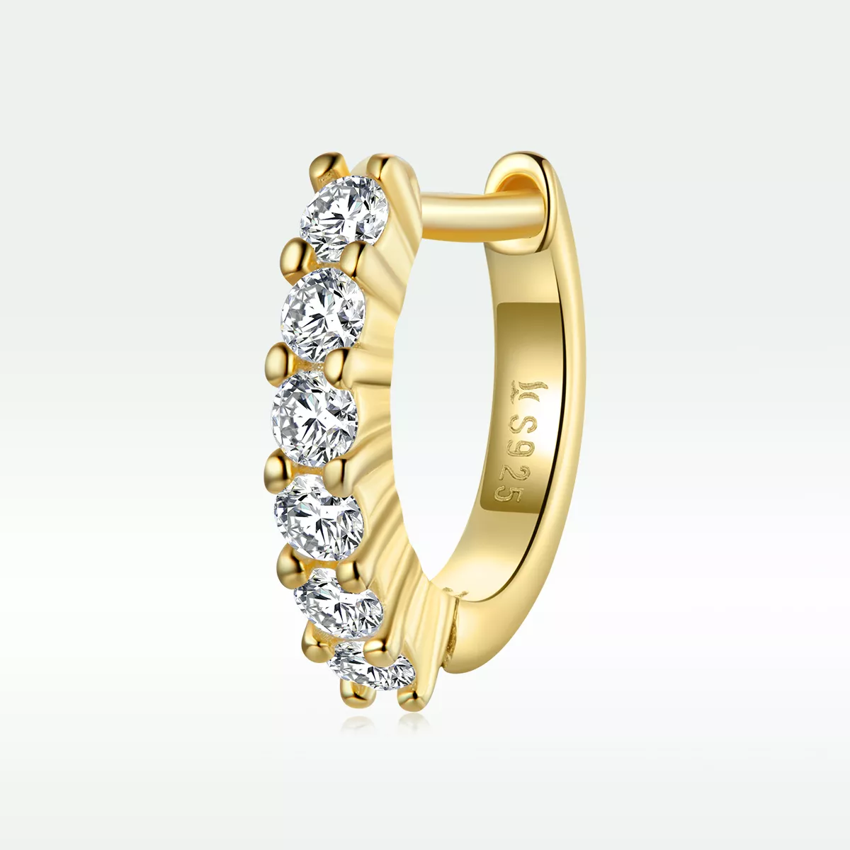 Brinco Argolas Branco Brilhante estilo Pandora - SCE1103