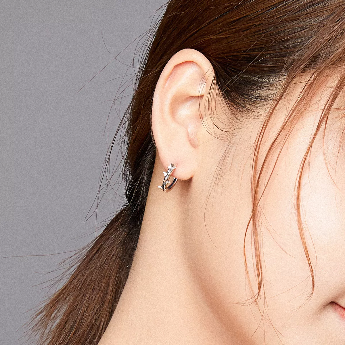 Brinco Argolas Butterfiles elegantes estilo Pandora - SCE927