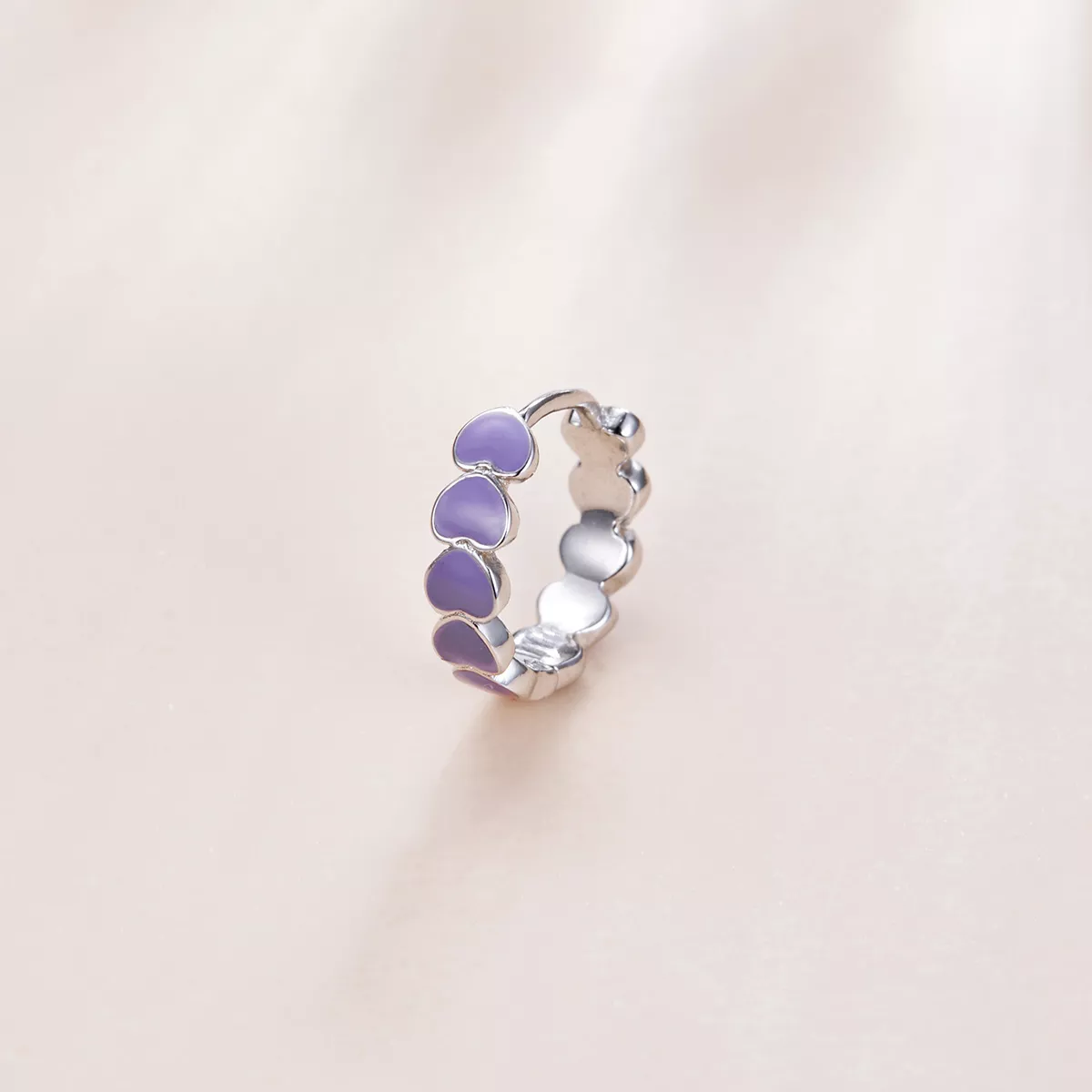 Brinco Argolas Corações estilo Pandora - SCE1052-VT