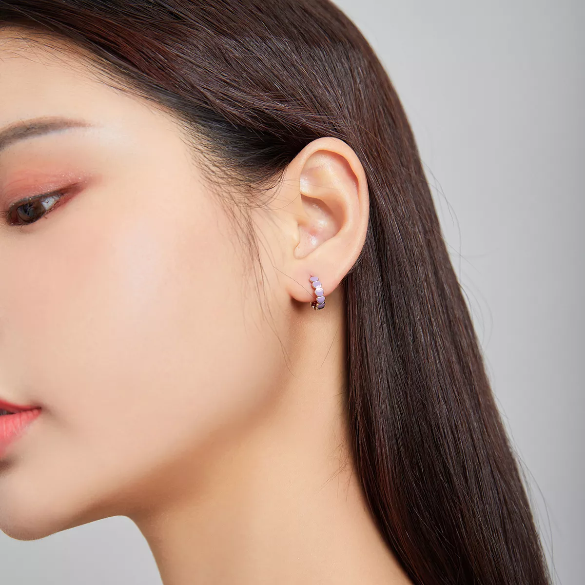 Brinco Argolas Corações estilo Pandora - SCE1052-VT