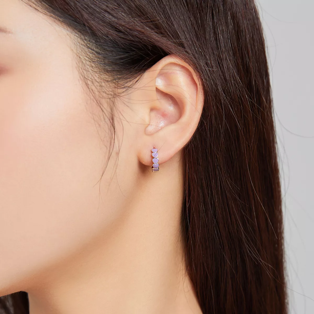 Brinco Argolas Corações estilo Pandora - SCE1052-VT