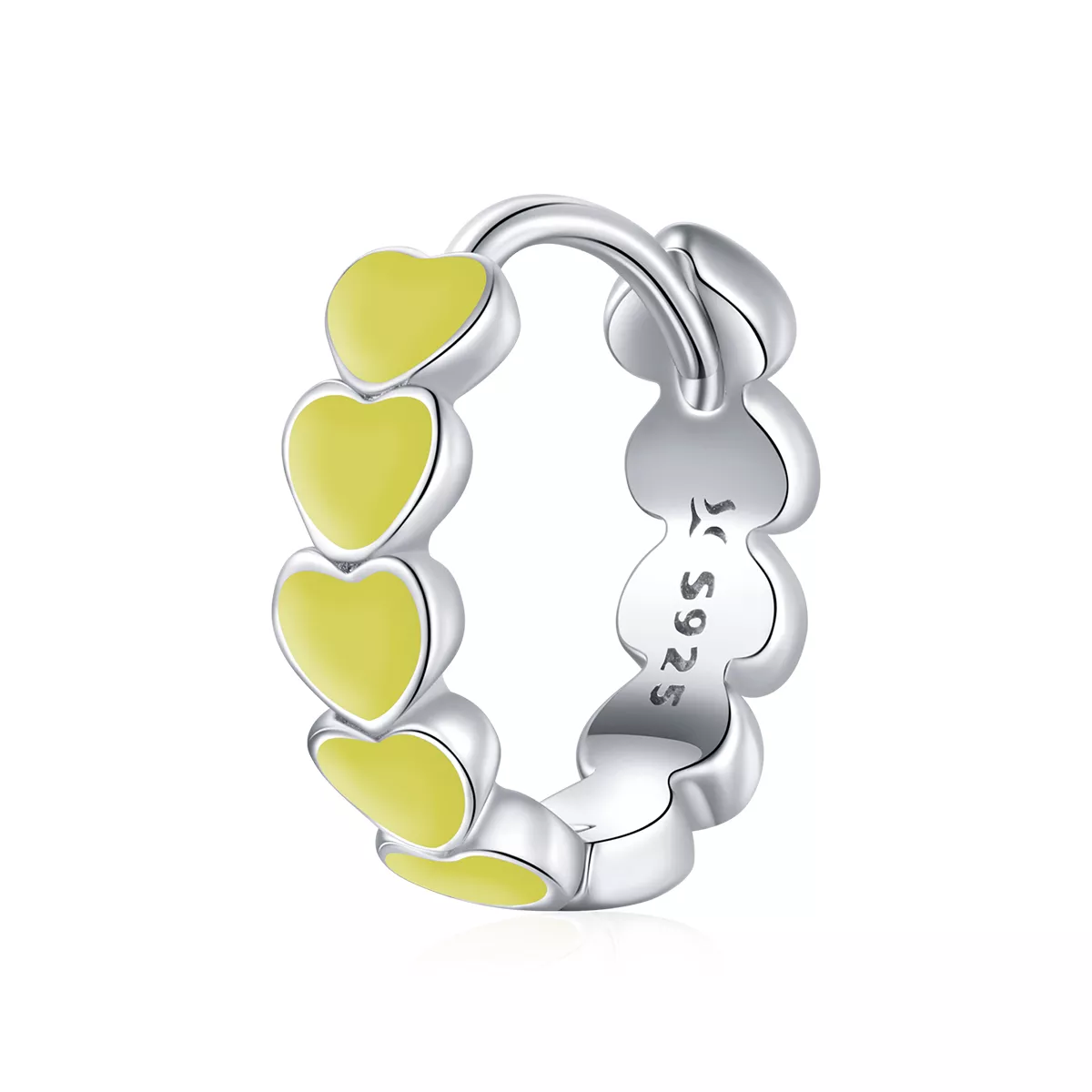 Brinco Argolas Corações estilo Pandora - SCE1052-YE