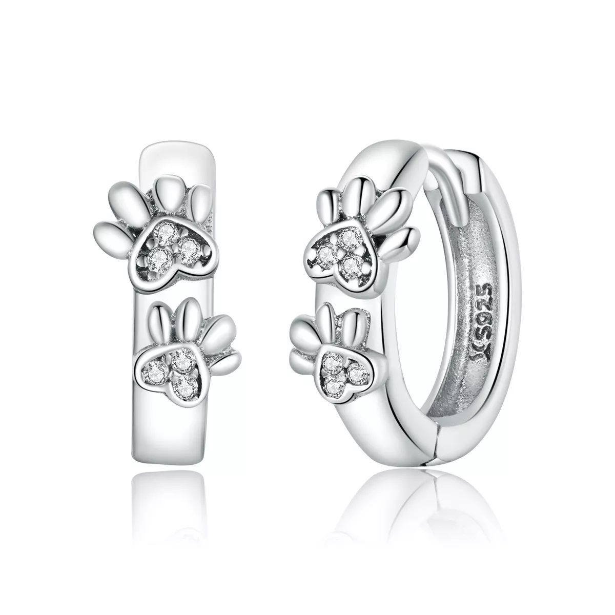 Brinco Argolas Cute Paw Print estilo Pandora - SCE938