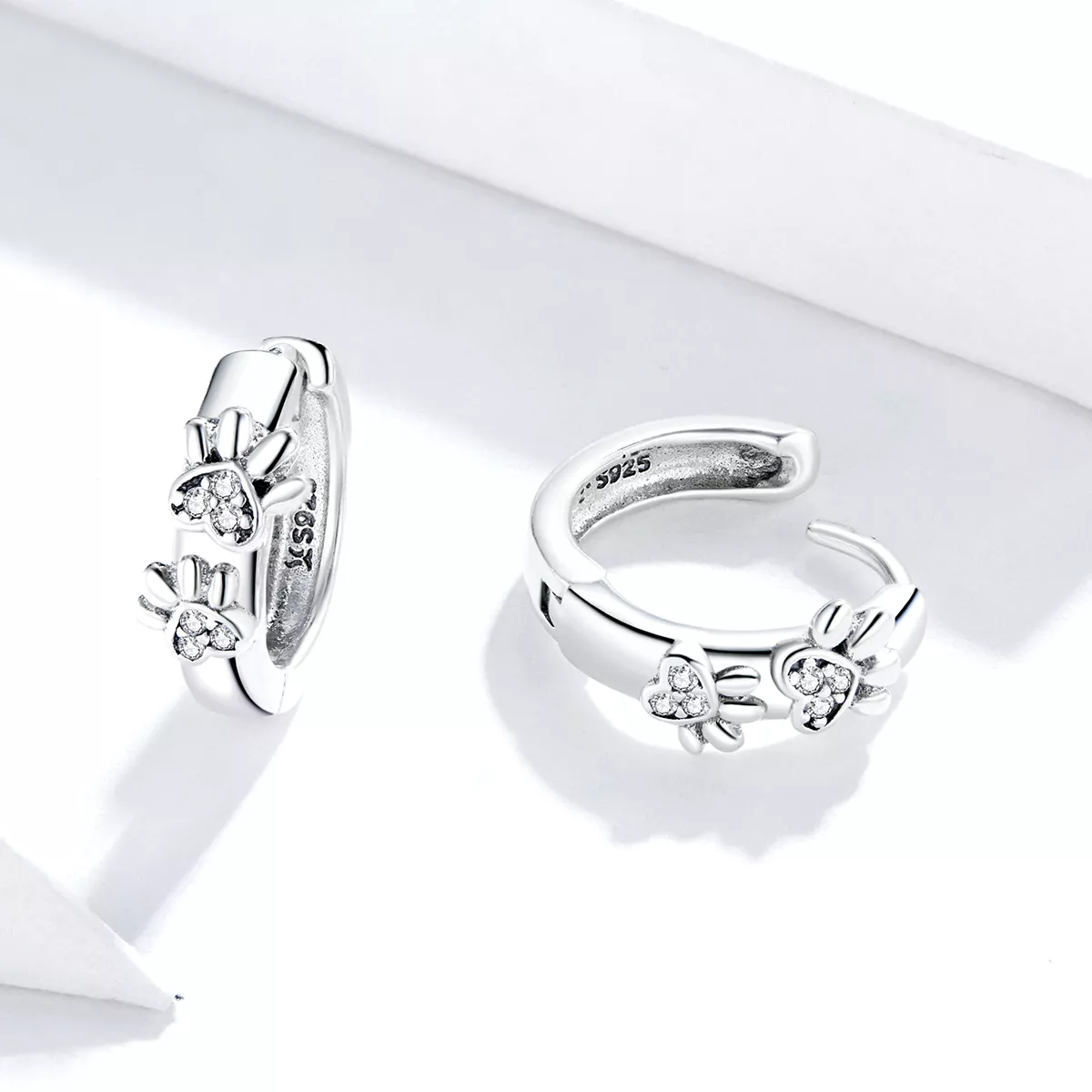 Brinco Argolas Cute Paw Print estilo Pandora - SCE938