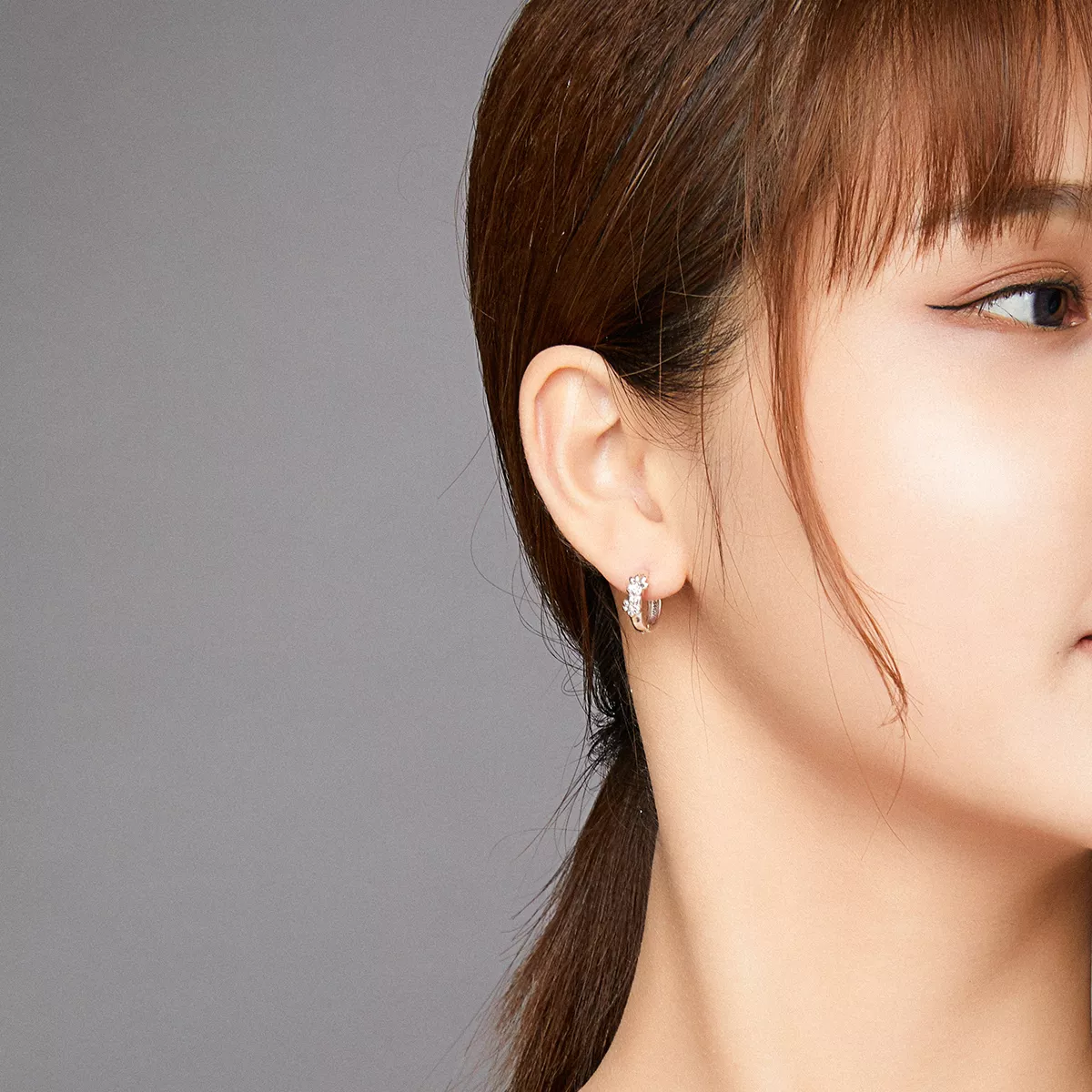 Brinco Argolas Cute Paw Print estilo Pandora - SCE938