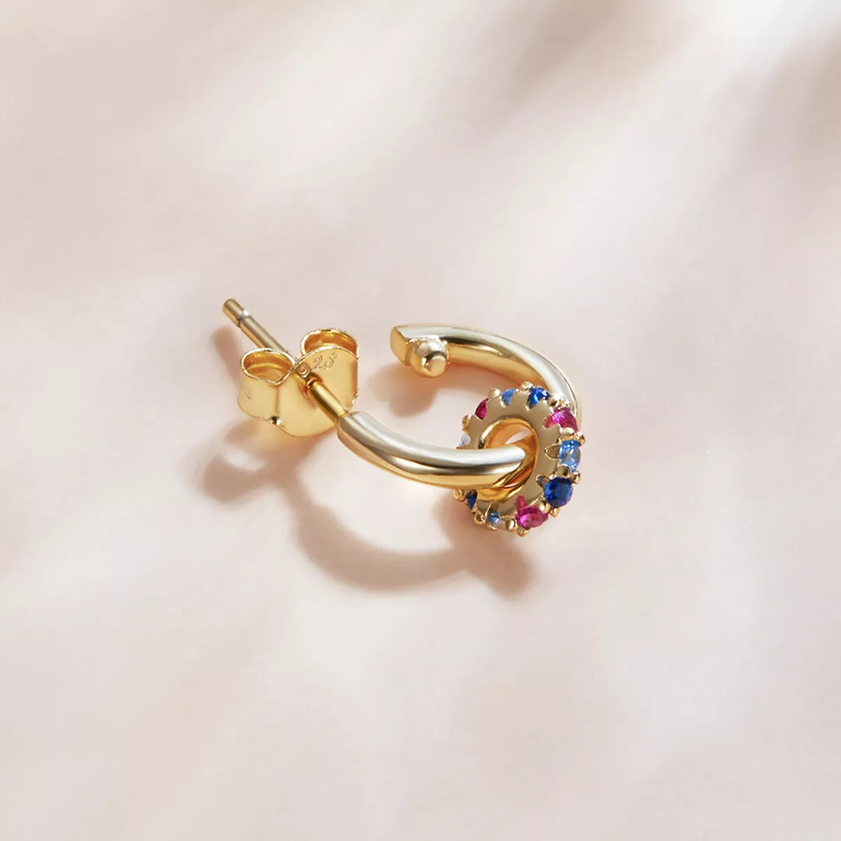 Brinco Argolas Círculo colorido misterioso da Espanha estilo Pandora - SCE1148