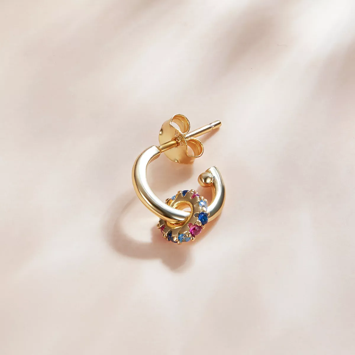 Brinco Argolas Círculo colorido misterioso da Espanha estilo Pandora - SCE1148