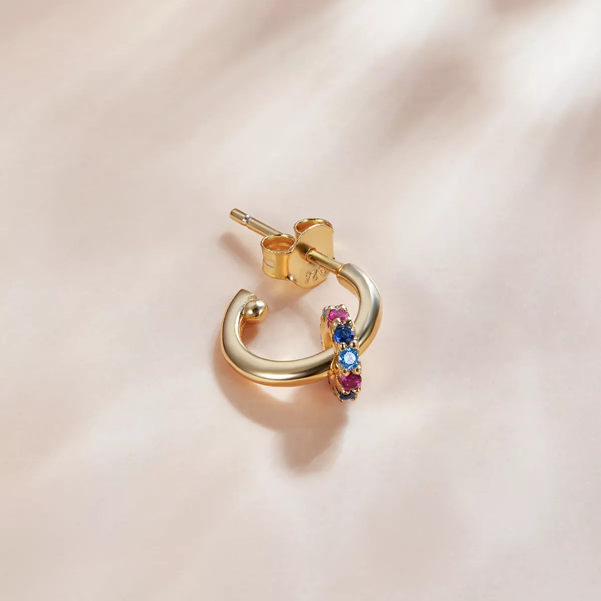 Brinco Argolas Círculo colorido misterioso da Espanha estilo Pandora - SCE1148