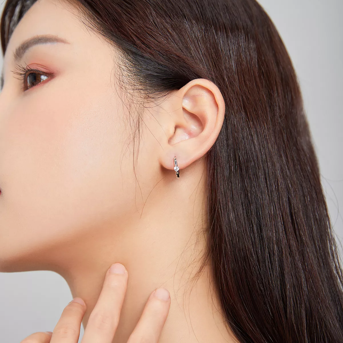 Brinco Argolas Diamante brilhante estilo Pandora - SCE1050-A